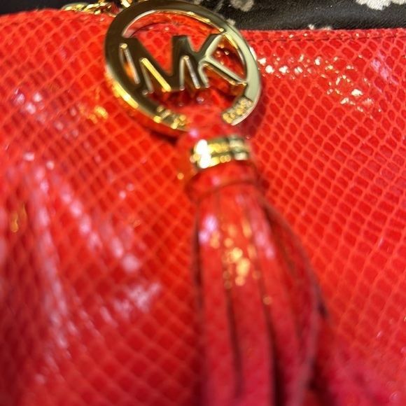 Michael Kors cosmetic bag or you could use it as a small purse. Beautiful red. - Picture 6 of 6